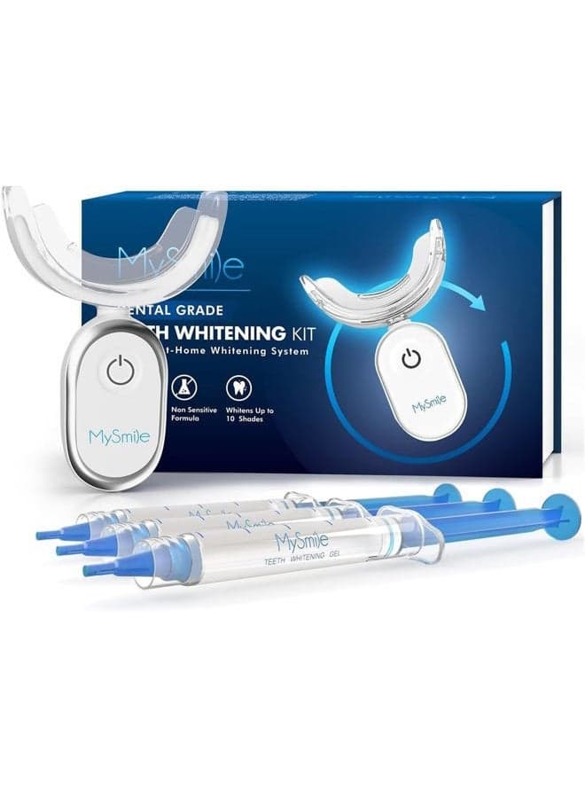Teeth Whitening Kit for Sensitive Teeth with LED Light, 10 Min Non-Sensitive Fast Teeth Whitener, 3Pcs Teeth Whitening Gel, Powerful whitening, Enamel Safe