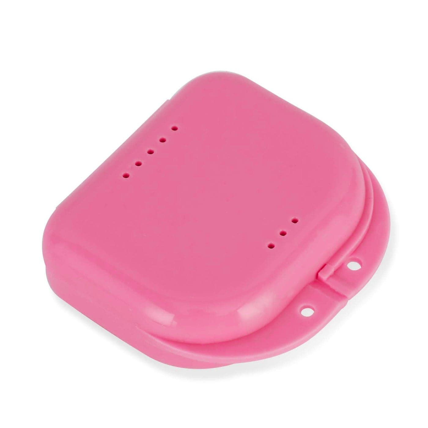 Annhua Orthodontic Retainer Case Dental Mouthguard Container with Vent Holes Denture Holder Box Clear Aligner Case Slim for HouseholdTravelOffice Pink 12 Months Warranty