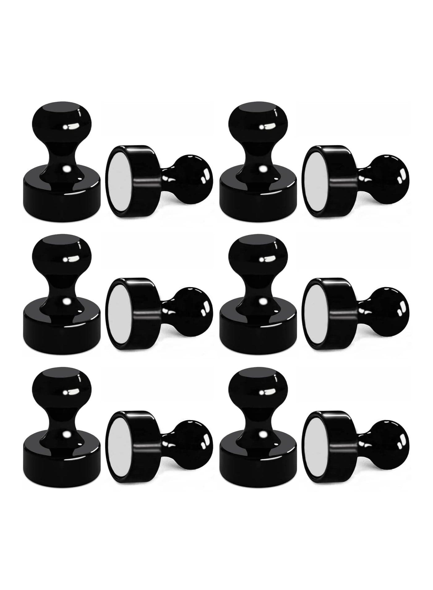 12pc Heavy Duty Magnetic Push Pins Strong Tacks for Fridge Office Kitchen Perfect for Whiteboard and Maps Black Color