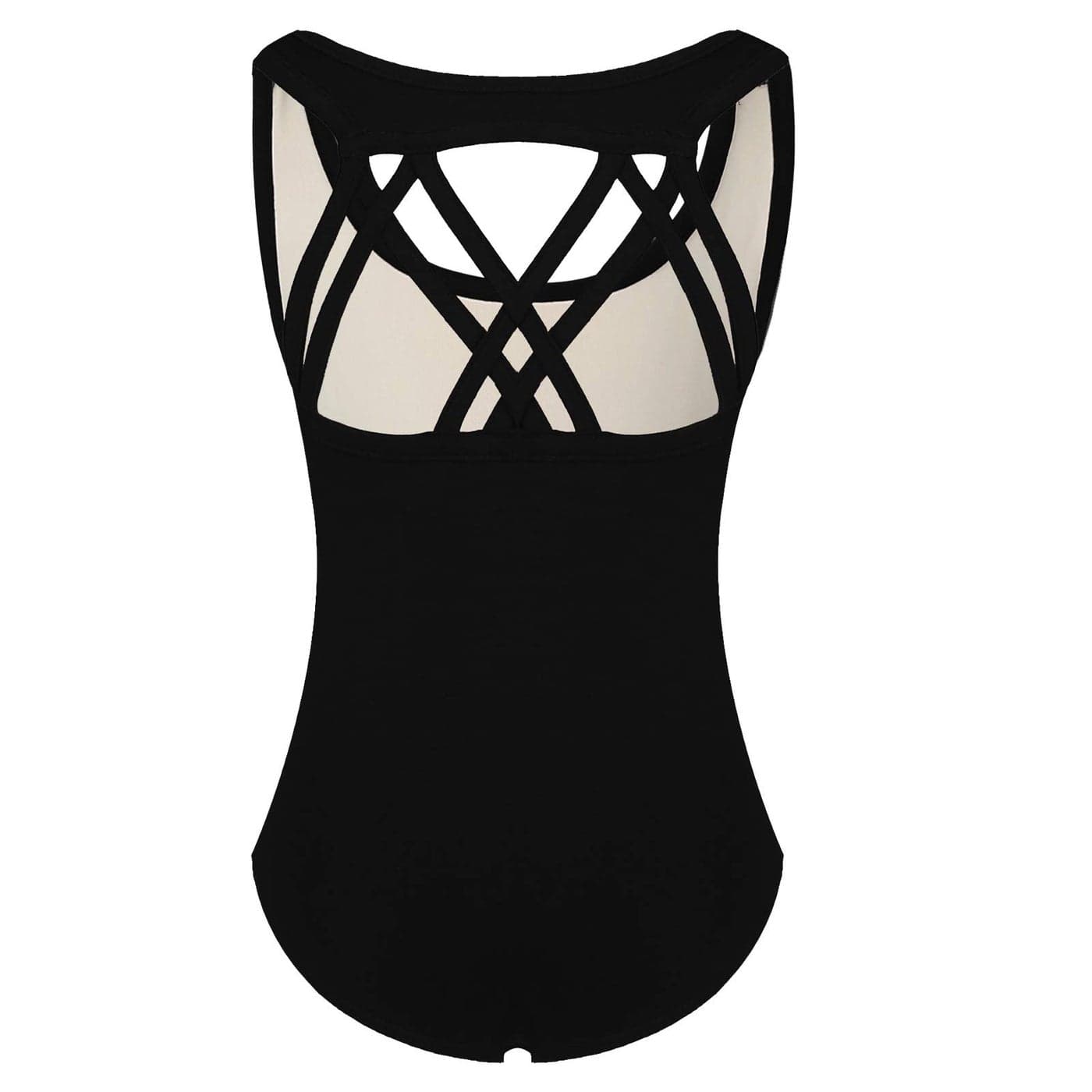 Phineein Girls Sleeveless Ballet Gymnastics Leotards - Kids Athletic Crisscross Back Dancewear Unitards (Black, 13-14Y)