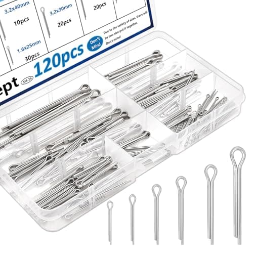 Seept 120Pcs Cotter Pins 304 Stainless Steel Cotter Pins Assortment Kit Tractor Pin Used for Hitch Pin Lock System, Trucks, Engine Repair in Towing Hitch Clips & Pins