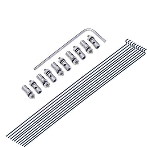 20pcs Adjustable Pushrod Connector Linkage Stopper12mm x L190mm 75 inch Steel Z Push Rods Parts wStorage Box for RC Airplane Plane Boat Replacement
