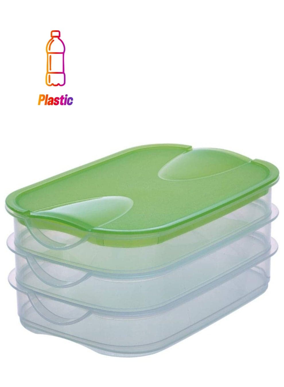 Fridge Box 3 Layer Flat Set Assorted 23.5X16X10 Cm