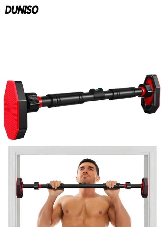Pull Up Bar for Doorway,Wall Mounted No Screws Portable Chin Up Bar, Multi-Grip Power Body Workout Bar,Adjustable Length 76-100CM,Supports 440 lbs,for Push Ups, Pull Ups, Crunches & Leg Raise,for Home Gym