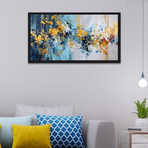 DEKORSTATION Floating Frame Canvas Painting | Canvas Wall Art | Modern Wall Painting | Size: 12x24 Inch (FF_761DS)