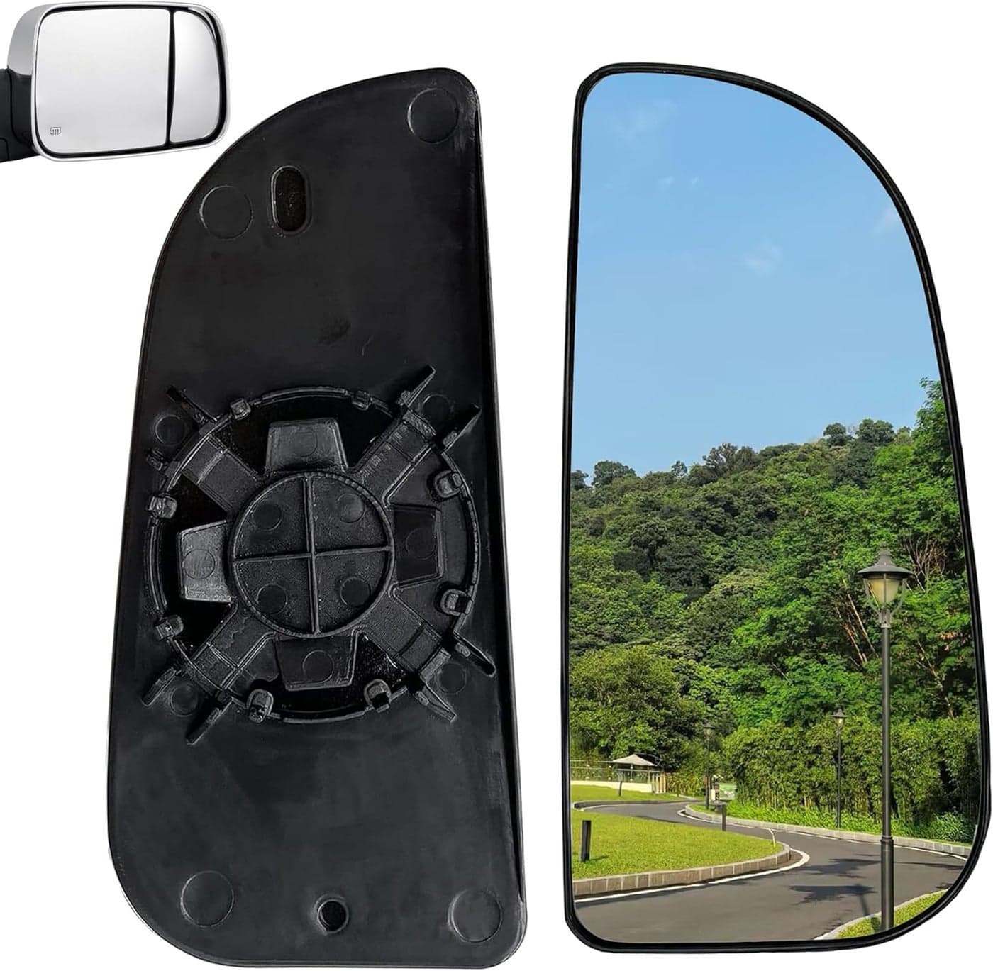 Papegia 68067730AA Passenger Side Lower Mirror Glass for Dodge Ram 2009-2020