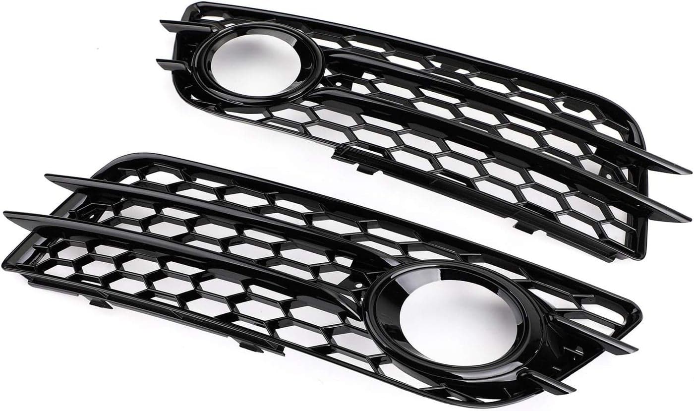 Topteng Honeycomb Style Fog Light Grill Bumper for Audi A4 S-LINE (2008-2012) & Audi S4 (2008-2012)