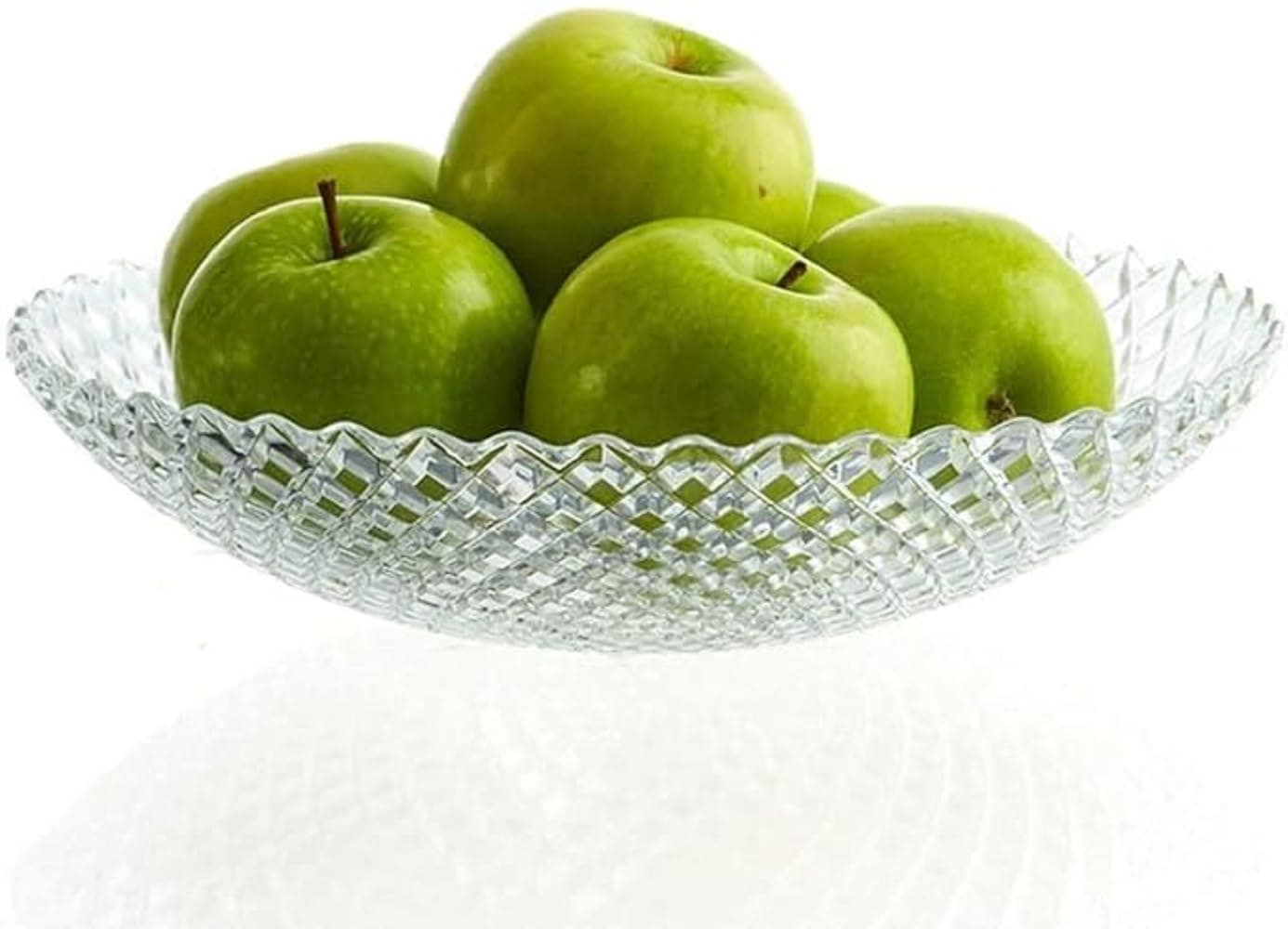 Luxansa Flat Base Glass Fruit Bowl for Dining Table Glass Bowl Fruit Bowl Fruit Bowls Dessert Bowl Desserts Crystal Clear Glass Bowl Glass Serving Bowl dryfruits Serving Bowl
