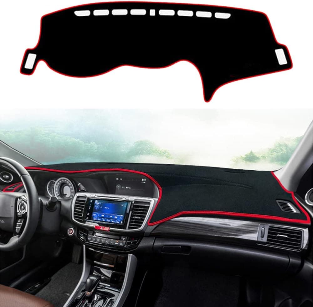 YOFAMO Dashboard Cover Mat for Honda Accord 2014-2017 with Red Edge