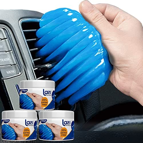 LAZI (200 gm X Pack of 3) Multipurpose Car AC Vent Interior Dust Cleaning Gel Jelly Detailing Putty Cleaner Kit Universal Car Interior, Keyboard, PC, Laptop, Electronic Gadget Cleaning Kit