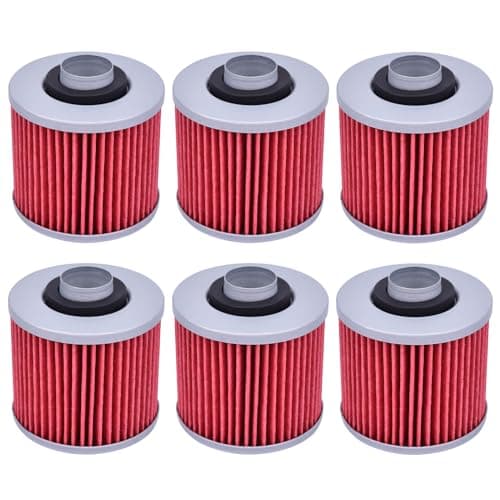 6pcs HF145 Oil Filter for Yamaha XVS650 VStar Custom 650 1998-2011, for V-star 250 XV250 XV 250 2008-2020, for Silverado 1100 XVS1100 VStar 2002-2009, 2H0-13440-90 4X7-13440-01