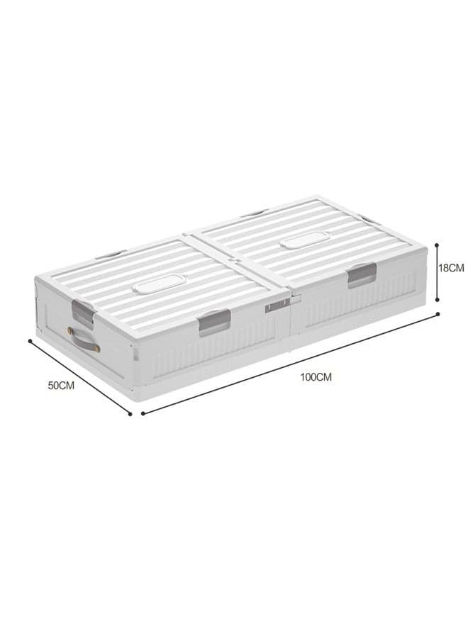Space-Saving Drawer-Style Folding Under Bed Storage Box with Wheels 18cm