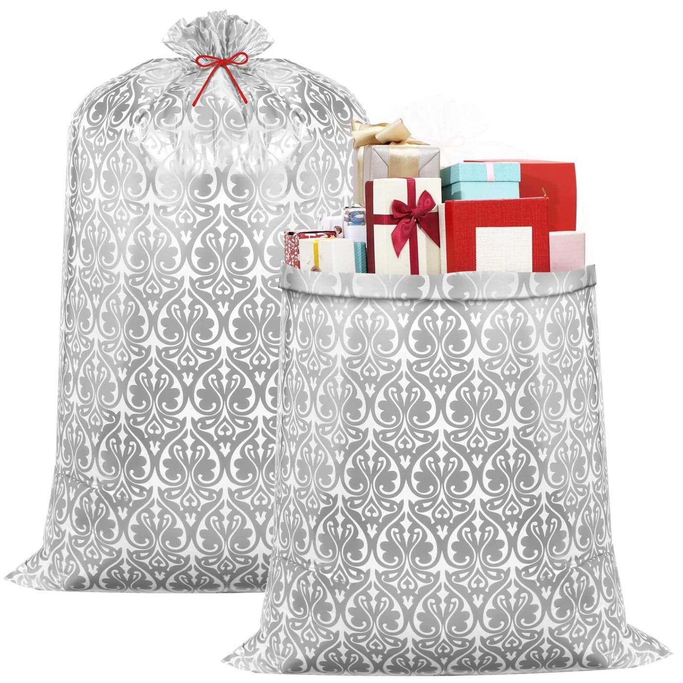 Leinuosen 2 Pcs 70 Inches Extra Large Wedding Gift Bags Jumbo Bridal Shower Gift Bag Oversized Plastic Wedding Bag with Ropes for Anniversary Engagement Bridal or Any Occasion