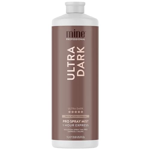 MineTan Spray Tan Solution | Ultra Dark - Fake Tanning Mist Best for Deep Bronzed Glow Skin Finish, Fast Drying, 1 Hour Express, Hydrating, Salon Professional Formula, Vegan, 33.8 Fl Oz