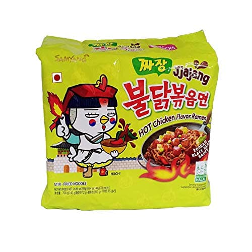 Sam Yang Jjajang Hot Chicken Flavour Ramen Instant Korean Noodles - 140Gm*5Pack (5Pack Combo) (Imported)