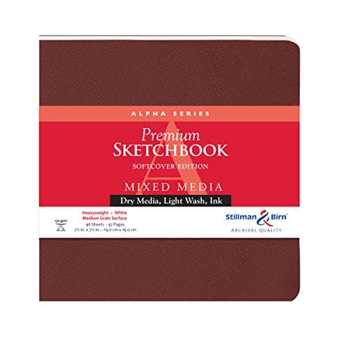 Stillman Birn Alpha Series Softcover Sketchbook 75 x 75 150 gsm Heavyweight White Paper Medium Grain Surface