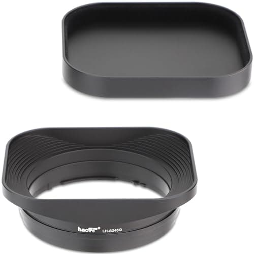 Haoge LH-S245G Metal Bayonet Square Lens Hood for Sony FE 40mm F2.5 G FE 50mm F2.5 G FE 24mm F2.8 G Lens, RX1RIII RX1R RX1RII rx1m2 rx1 R iii m3 Camera Shade with Cap on Sony A7CII A7R4 5