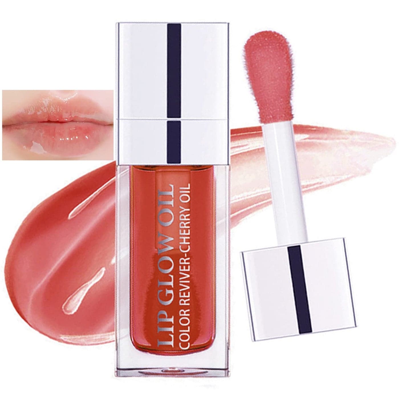 Lip Oil Hydrating Tinted Lip Balm Plump Lip Gloss Lip Care Transparent Toot Lip Oil Tinted Glass Lip Glow Oil Fresh Texture Nonsticky Nourishing Repairing Lightening Lip Lines Lip Care Products 012 ROSEWOOD