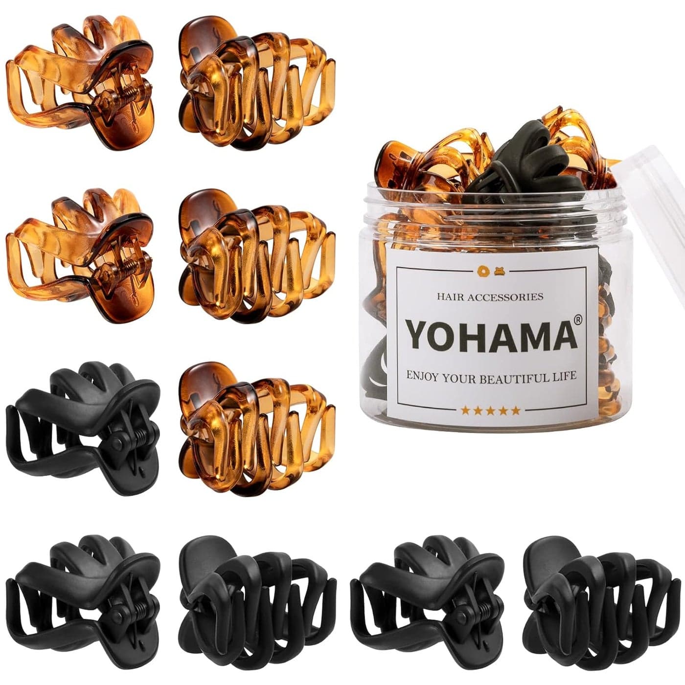 YOHAMA 10 pcs Hair Clips Medium Small 157 Inch Octopus Claw Clips 4cm Medium Jaw Clips Durable Strong Grip for Women Girls Thick Hair