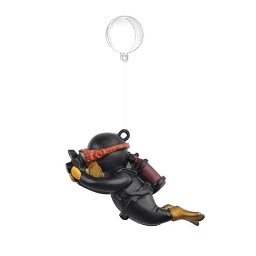 onesimcr Floating Fish Tank Decorations, Aquarium Decorations, Lovely Diver Fish Tank Decorations, Floating Device Fish Tank Accessories,Suitable for All Kinds of Fish Tanks(Black)…