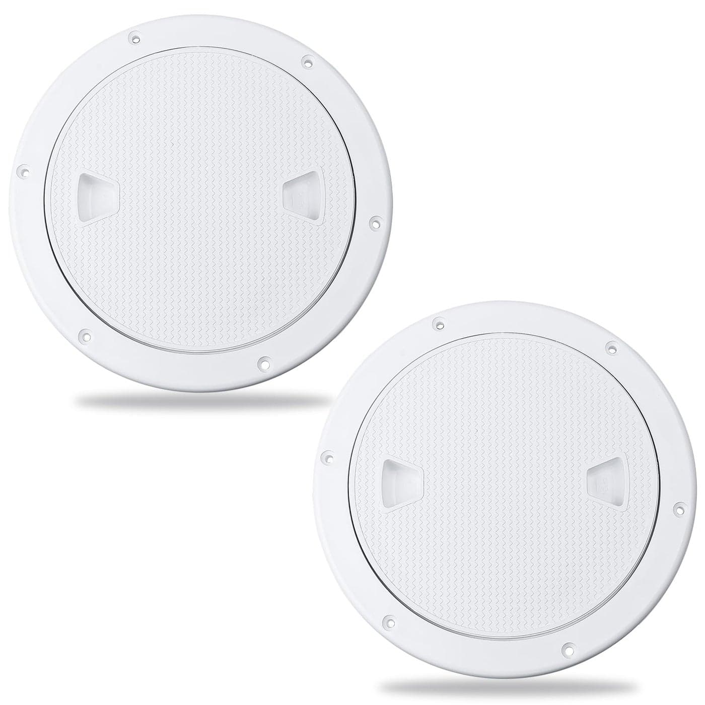 NovelBee 2pcs Boat Round Deck Plate Non Slip Inspection Hatch,Marine Access Hatch with Detachable Cover for Boat RV Kayaks Yacht (White, 6")