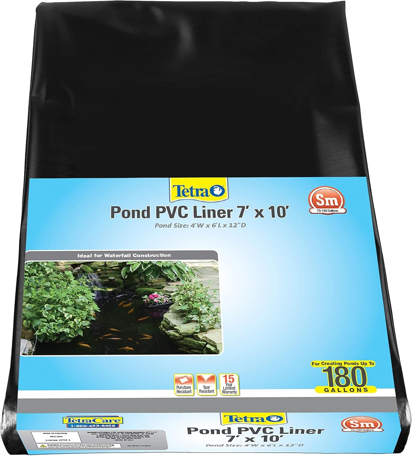 TetraPond Pond PVC Liner For Ponds Up to 250 Gallons 7 x 10