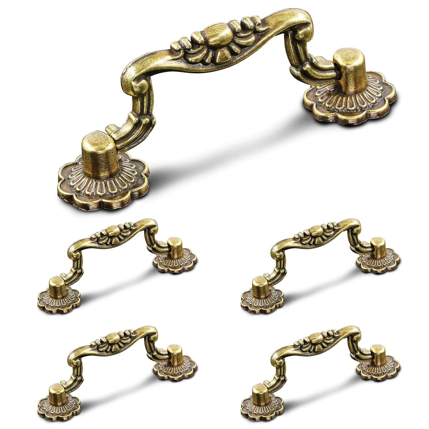 Zernmiarder 10pcs Antique Bronze Cabinet Pulls 3 inch Hole Centers Vintage Cabinet Drawer Handles Retro Dresser Drawer Pulls Cabinet Door Handles for Dresser Chest Closet
