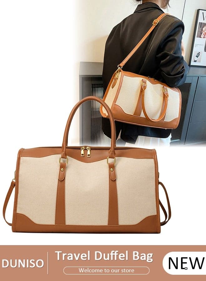 Large Capacity Duffel Bag for Women Men, Foldable Travel Gym Bag with Shoulder Strap, Fashion Oxford Fabric Single Shoulder Travel Bag for Work, Sports, Gym, Commute
