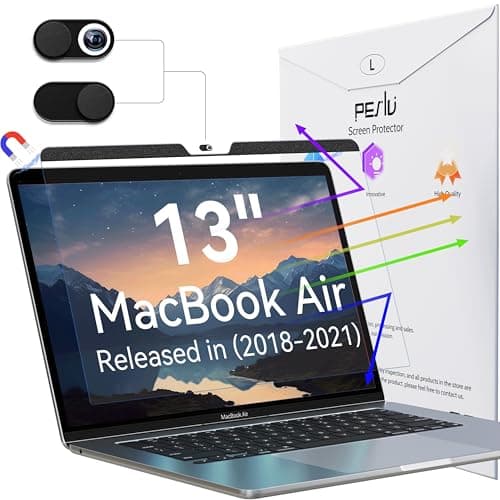 Peslv Magnetic Anti Blue Light Screen Protector for MacBook Air 13 Inch (2018-2021, M1), Removable Glare Filter for 13.3" Mac Laptop Computer