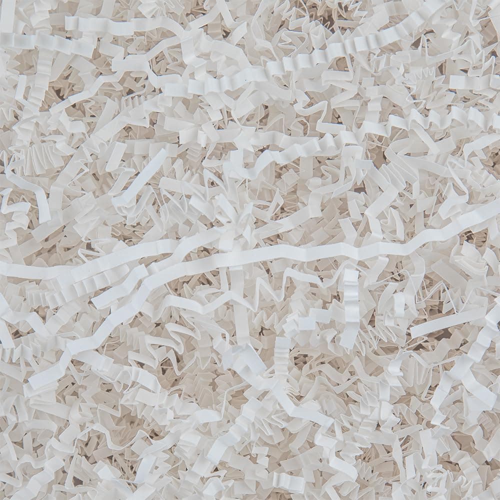 Caleihd Crinkle Cut Paper Shred Packing Grass Cushion Paper Streamer for Christmas Wedding Birthday Bridesmaid Engagement Craft Gift Boxes Bags Basket Filler Decoration 45oz White