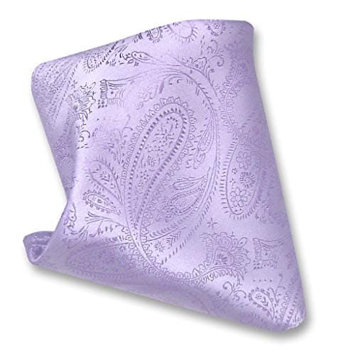 Vesuvio Napoli LAVENDER PURPLE PAISLEY Design Hankerchief Pocket Square Hanky Men's Hankies
