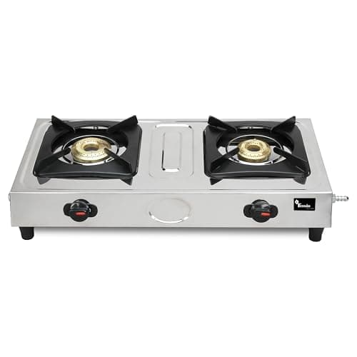 Thermador Stainless Steel Gas Stove 2 Burners | Manual Ignition | Gas Chulha | Brass Plated Burner | Gas Burner | Even Heat Distribution | 12 Month Manufacturer Warranty