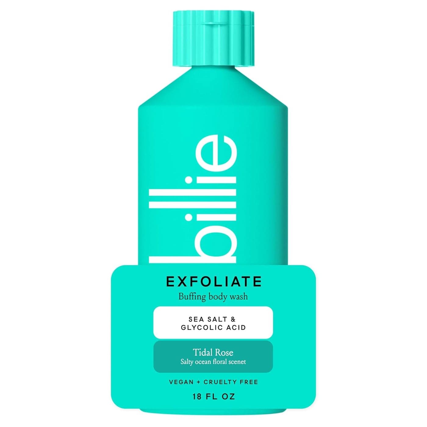 Billie Exfoliating Womens Body Wash 18 fl oz Sea Salt Floral Scent Vegan Cruelty Free