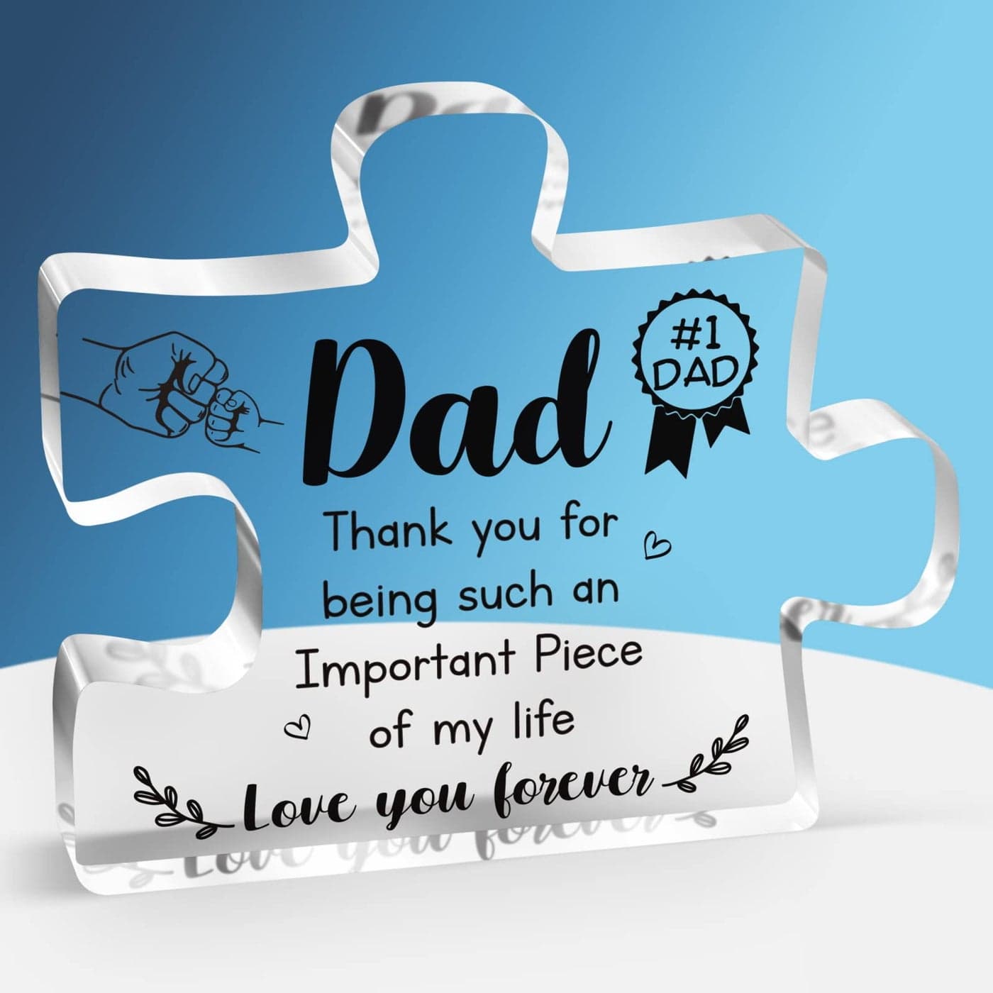 Dad Gifts Delicate Dad Birthday Gifts from Daughter Son Engraved Acrylic Block Puzzle Piece Decorations 39 x 33 inch Christmas Fathers Day Birthday Gifts for Dad Ideas