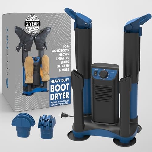 KeepDry Forced Heat Boot Dryer Heavy Duty Shoe Dryer with Heat Switch Timer Quickly Dry Garments Collapsible Drying Tubes