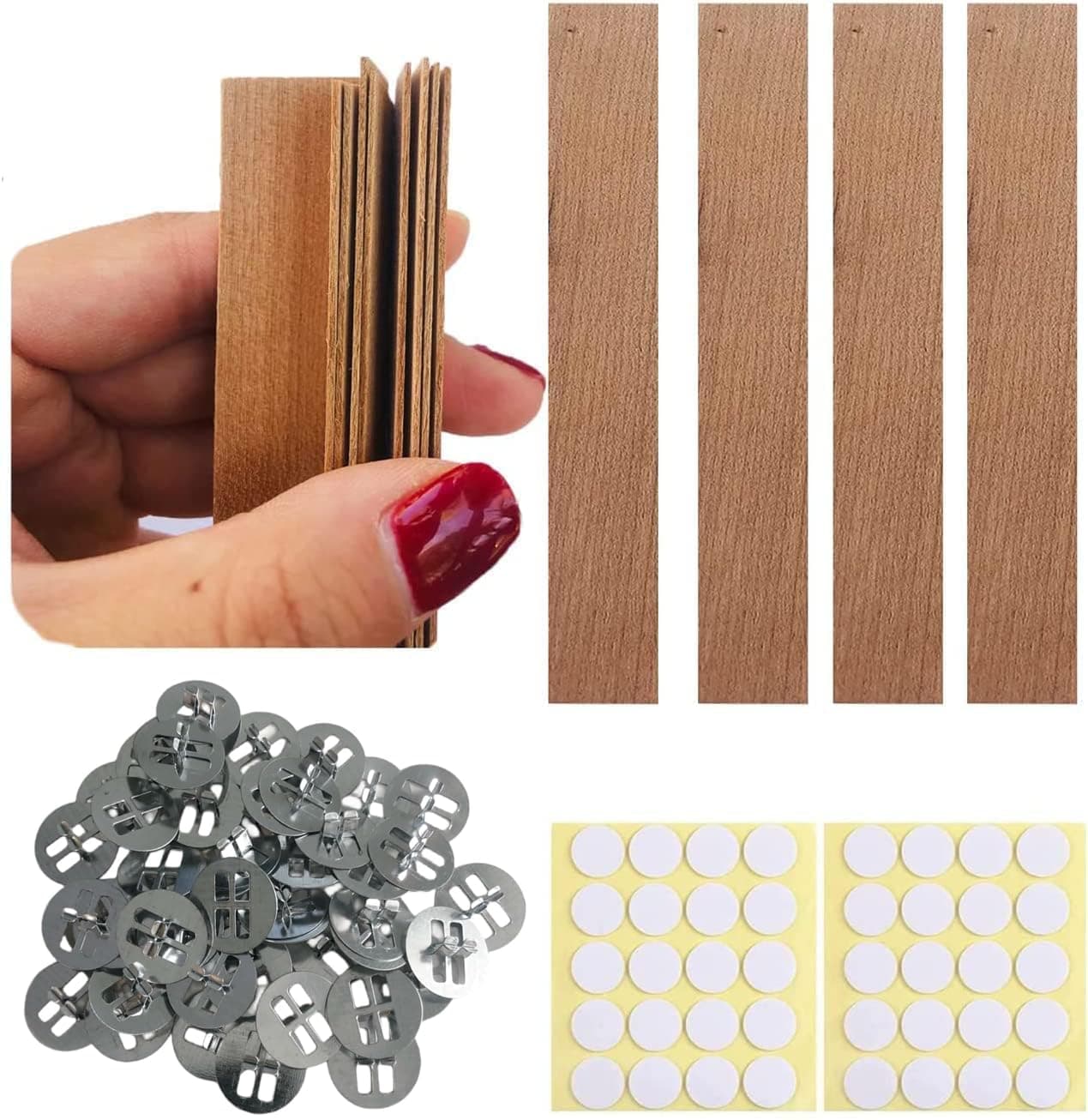 Thicken Wooden Candle Wicks 51 X 05 Inch Natural Candle Wood Wicks with Stand Candle Cores for DIY Candle Making Craft Smokeless Wood Wicks for Candle Making