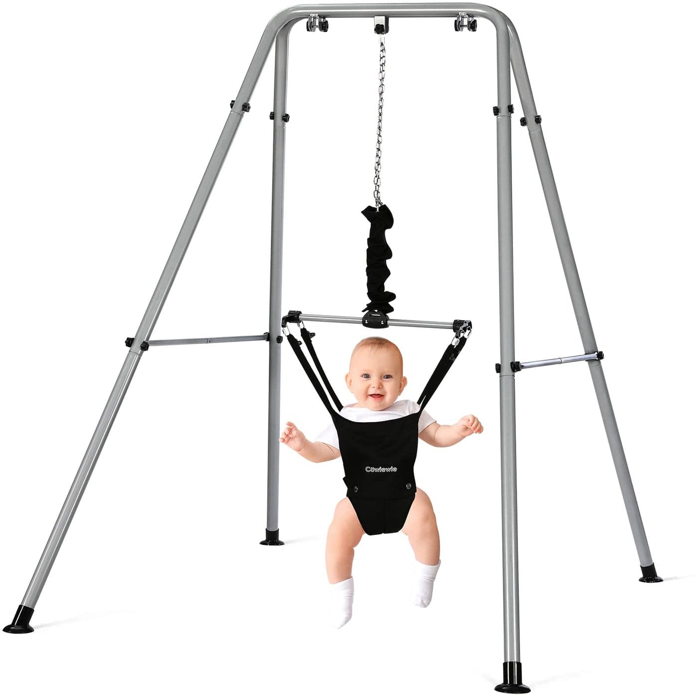 Cowiewie 2 in 1 Baby Jumper with Strong Support Stand and Baby Walking Harness Function Fun Activity for 624 Months Old