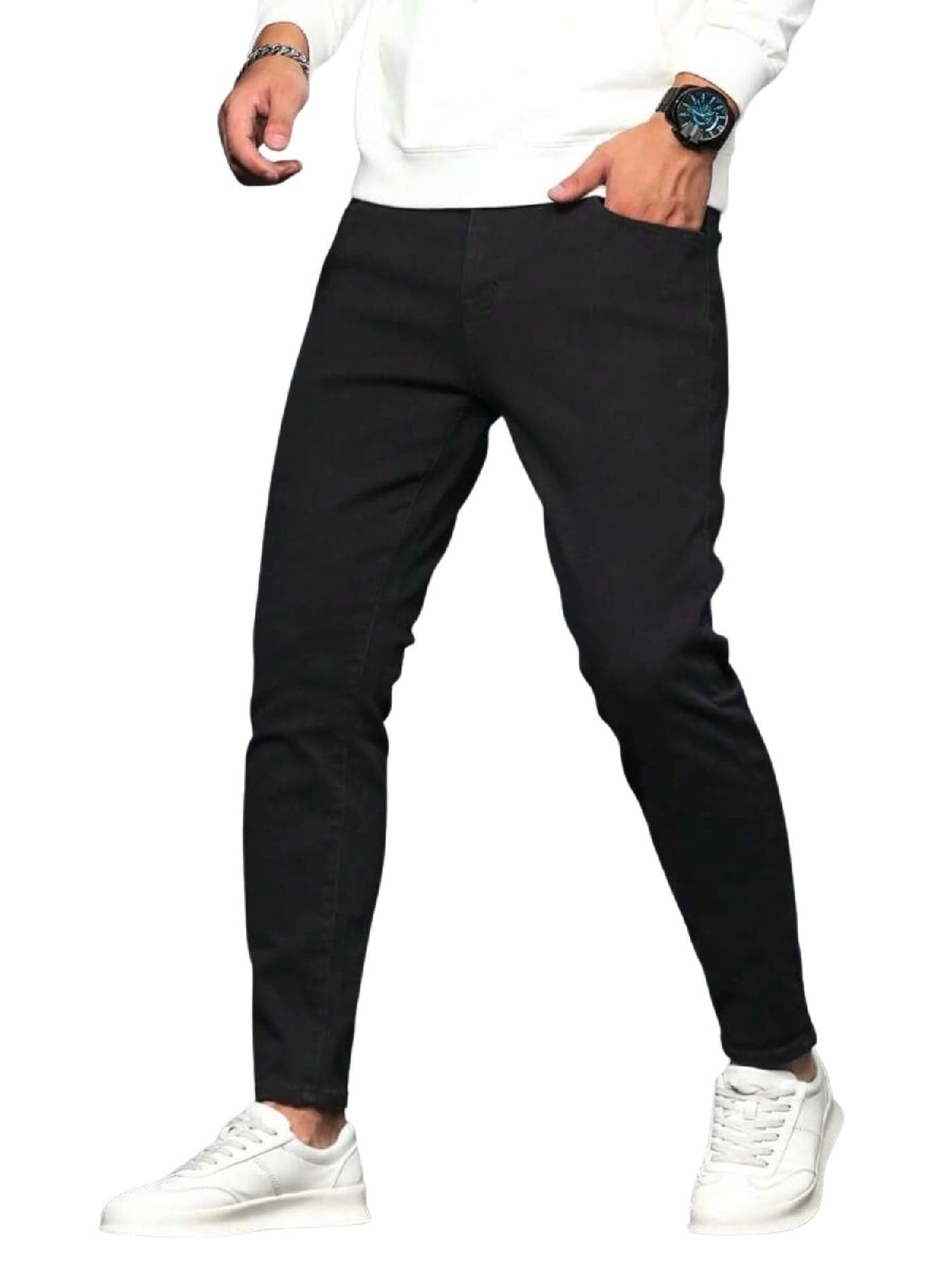 QNIM Jeans for Men || Men's Regular fit Stylish Jeans (Q-29-BLACK-32)