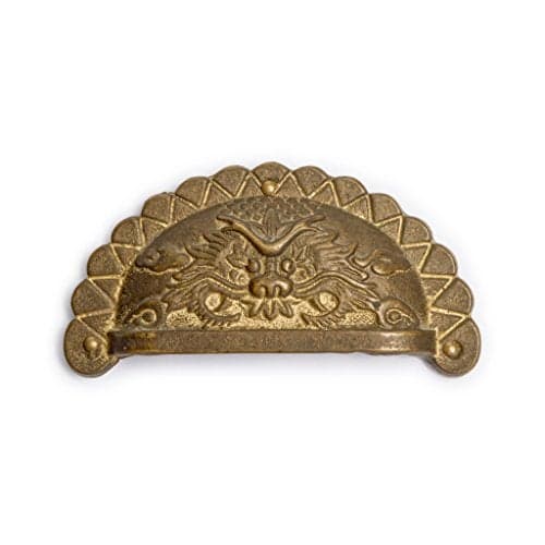 Hardware Philosophy Dragon Brass Drawer Handle Pulls Hardware 3.4" - Set of 2