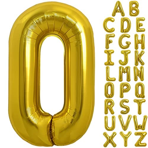 TONIFUL 40 Inch Large Gold Letter O Balloons Foil Mylar Big Balloons for 2026 New Year Eve Graduation Wedding Baby Shower Birthday Party Anniversary Supplies Decorations