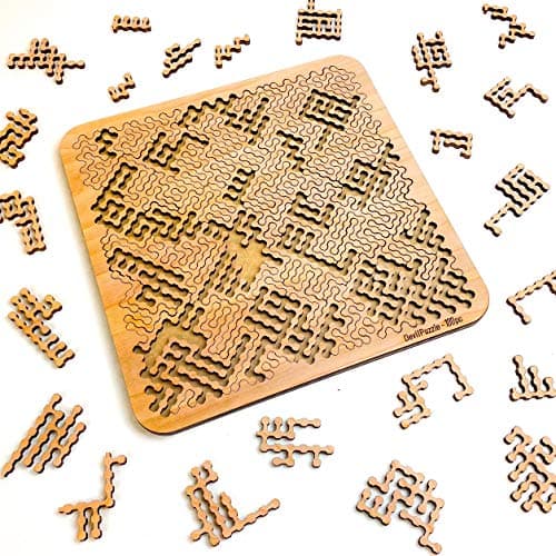 Mind Bending Wooden Jigsaw Puzzle Hard Puzzles for Adults 100 Pieces 113 x 113