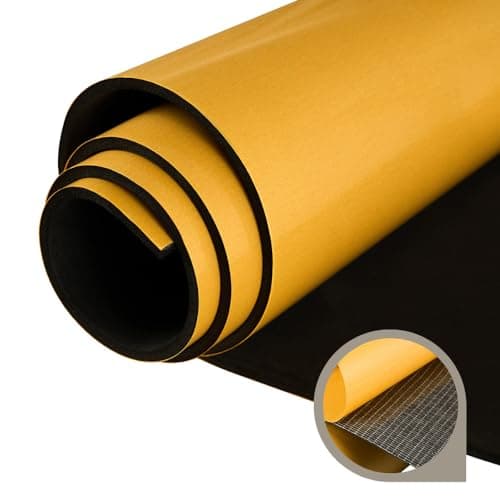 Premium High Density EVA Foam Sheet with Adhesive Backing 15 x 59 Black Foam Mat Craft Foam Sheet for Cosplay Costume Crafts Padding DIY Projects and Insulation Weather Stripping Sheets Roll