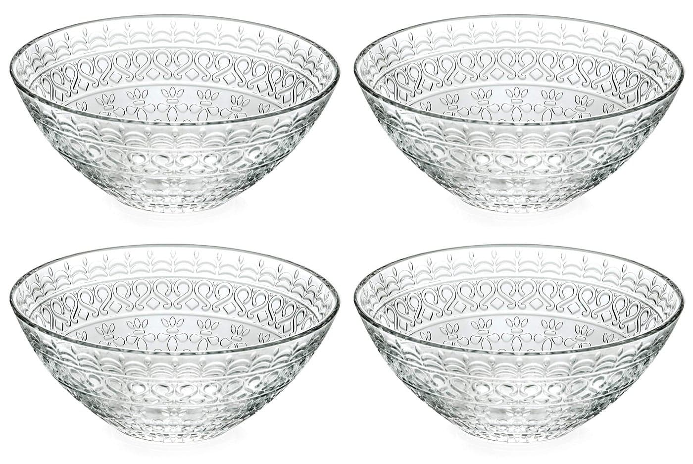 Barski Glass Bowl For Dessert Salad Pasta Fruit Nuts Chocolate Set of 4 Bowls Designed 625 Diameter Made in Europe