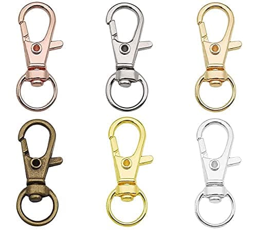 DIY Crafts Pack Of 20 Pcs, Antique Bronze, 32mm Metal Lobster Claw Clasps Swivel Lanyards Trigger Snap Hooks Strap for Keychain Key Rings Connector DIY Bags Art Cr(Pack Of 20 Pcs, Antique Bronze)