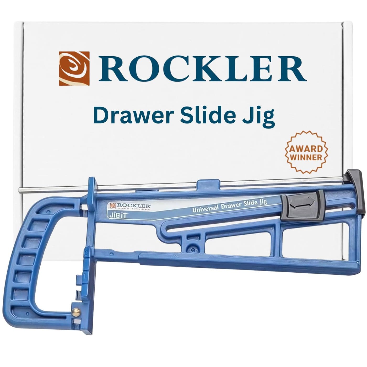 Rockler Universal Drawer Slide Jig - Cabinet Hardware Jig Install Drawer Slides Quickly, Accurately - Hardware Installation Jig w/Locking Wedge to Secure Cabinet Slide - Adjustable Woodworking Tools