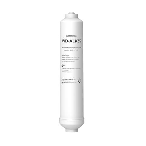 Waterdrop ๐๐ฅ๐ค๐๐ฅ๐ข๐ง๐ Water Filter WD-ALK35, Alkaline Filter for Reverse Osmosis System, pH Balance and Restore Minerals for RO Alkaline Filter, Under Sink Water Filter, 1/4" Quick Connect