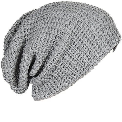 FORBUSITE Mens Slouchy Long Oversized Beanie Knit Cap for Summer Winter B08 (Light Gray)