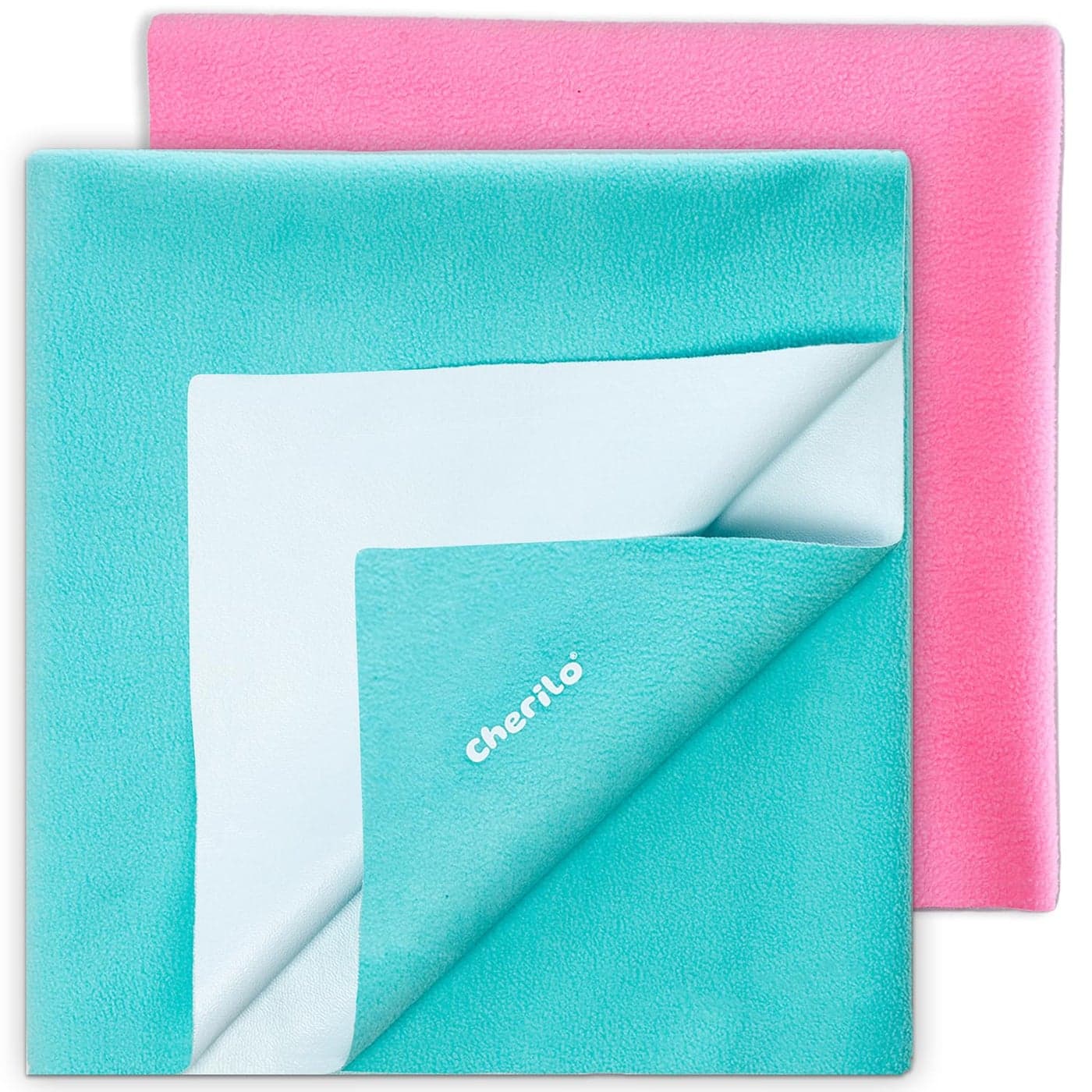 Cherilo Waterproof Quickdry Baby Dry Sheet Combo Pack Medium Pink Sea Green