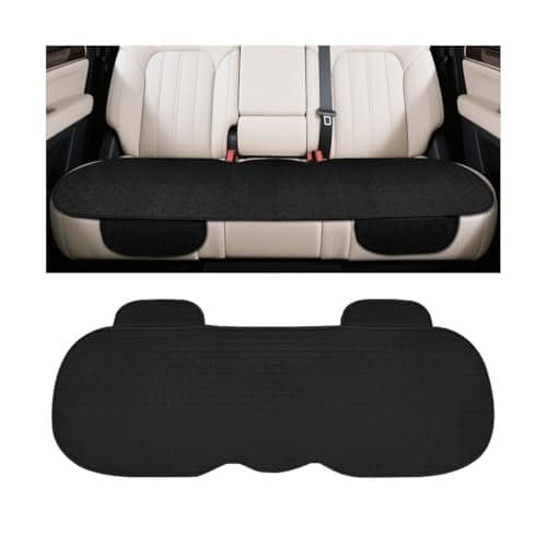 Osilly Car Back Seat Cover AntiSlip Long Vehicle Rear Bench Protectors with Storage Pocket Breathable Comfortable Auto Interior Seating Bottom Protection Accessories Universal Fit Black