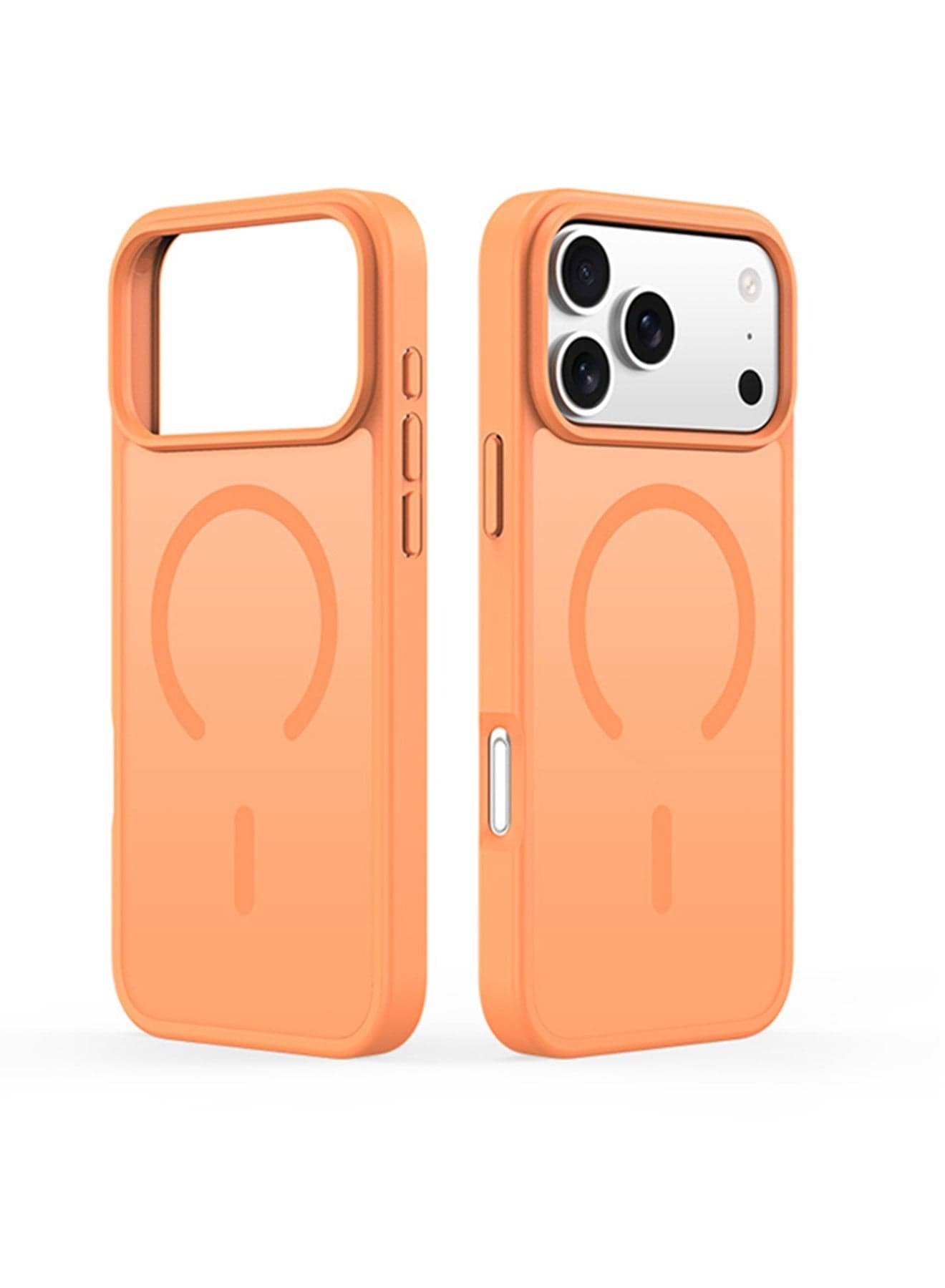 Magnetic Shockproof Slim Frosted Case for iPhone 17 Pro Max Compatible with MagSafe Milestone Grade Drop Protection Orange